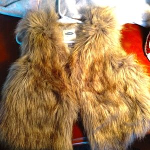 Faux fur kids vest